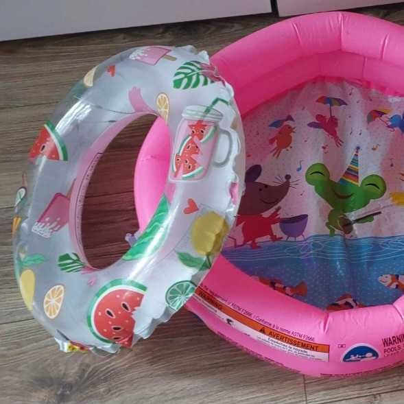 Zestaw 2 dmuchanych zabawek do wody, basenik, koło