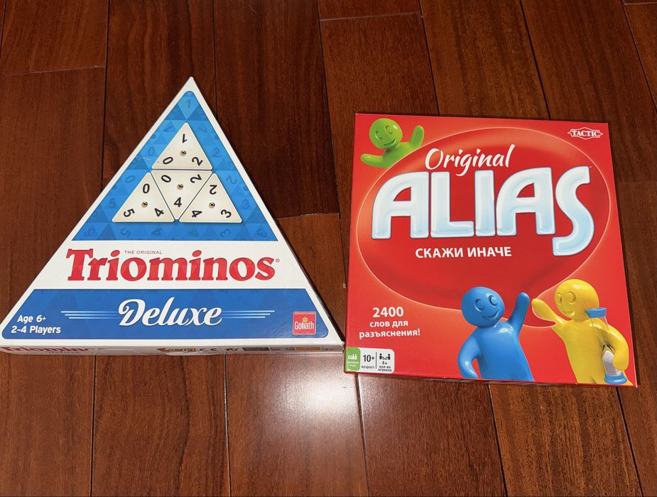 Настільні ігри Triominos та Alias, б/у (продаю разом)