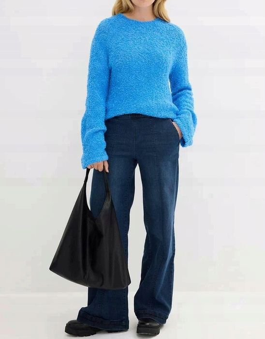 B,P.C sweter boucle niebieski mięciutki r.44/46