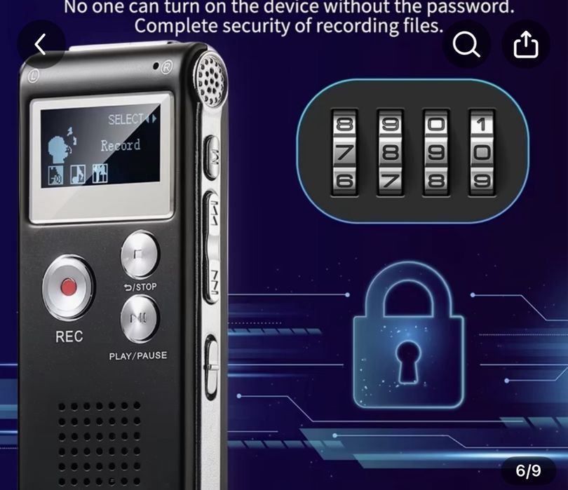 Dyktafon cygrowy pamiec 8gb