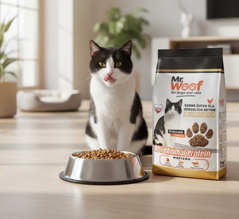 Sucha karma dla kotów kurczak 5KG MR. WOOF WYSYŁKA GRATIS CAŁY KRAJ