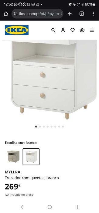 Muda fraldas c/ 2 gavetas