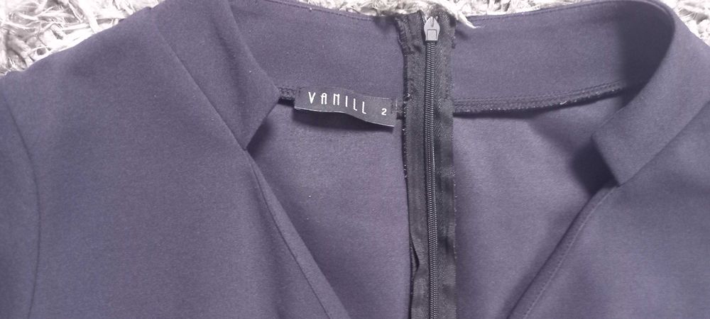 Elegancki Kombinezon sukienka L 40 granatowy