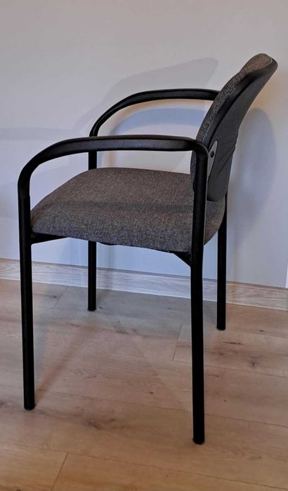 Fotel krzesło do biura HomeOffice czarno-szare proste wygodne jak nowe