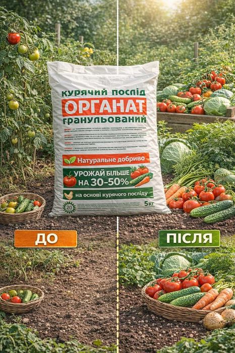 Куриный помет гранулированный Органат 20л (12кг) — органическое удобрение оптом и в розницу