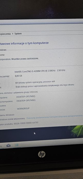 Laptop HP 650 SSD i5 8gb ram