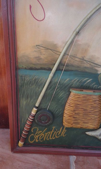 Placa publicitária em madeira