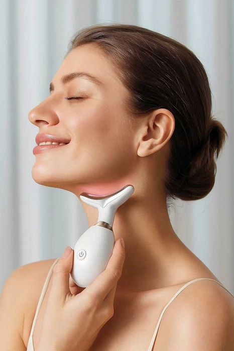 Мікрострумовий масажер для обличчя та шиї ES-1081 з LED та підігрівом