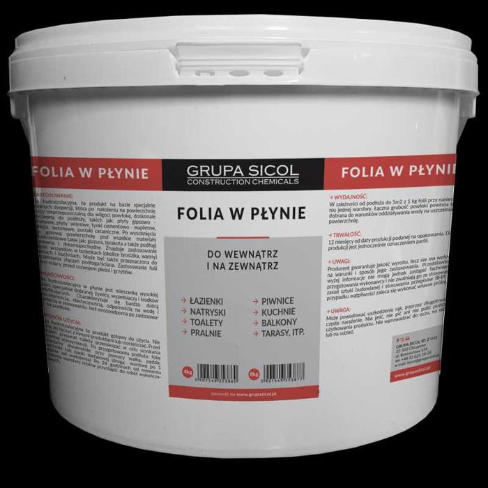 Środek do zabezpieczania tarasu balkonu Folia w płynie izolacja 4 kg