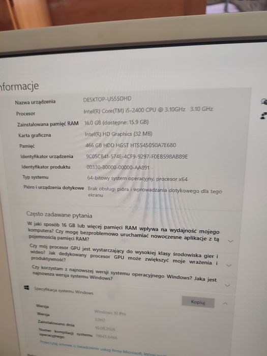Komputer HP Compaq 8200 Elite SFF PC komplet