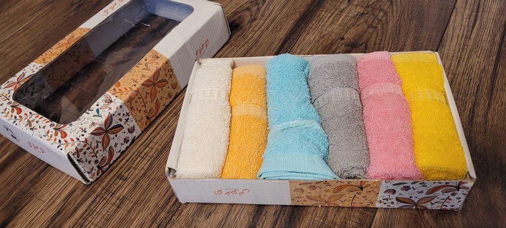 Sprzedam zestaw  6 egipskich ręczniczków w pastelowych kolorach
