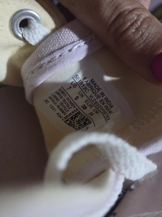 Converse pudrowy róż, raz ubrane, rozmiar 38