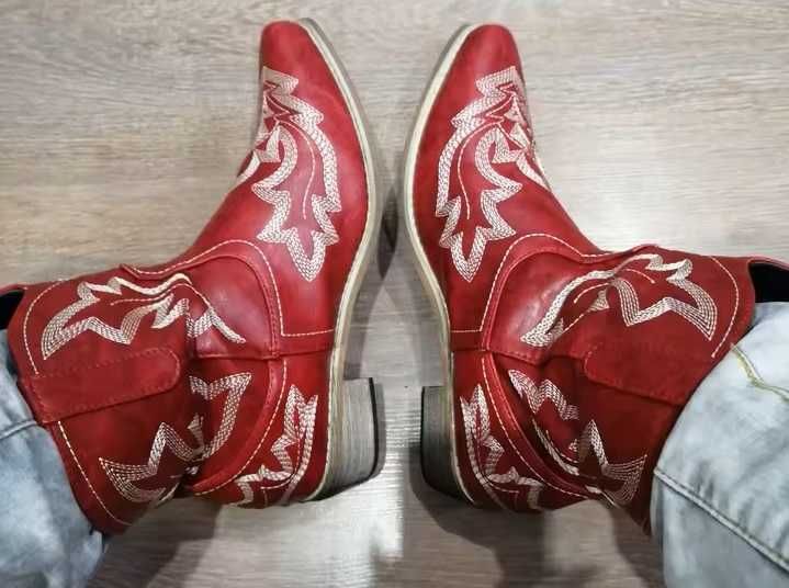 Kowbojki Krótkie Western Haftowane