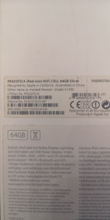 Ipad mini 64g.          ,