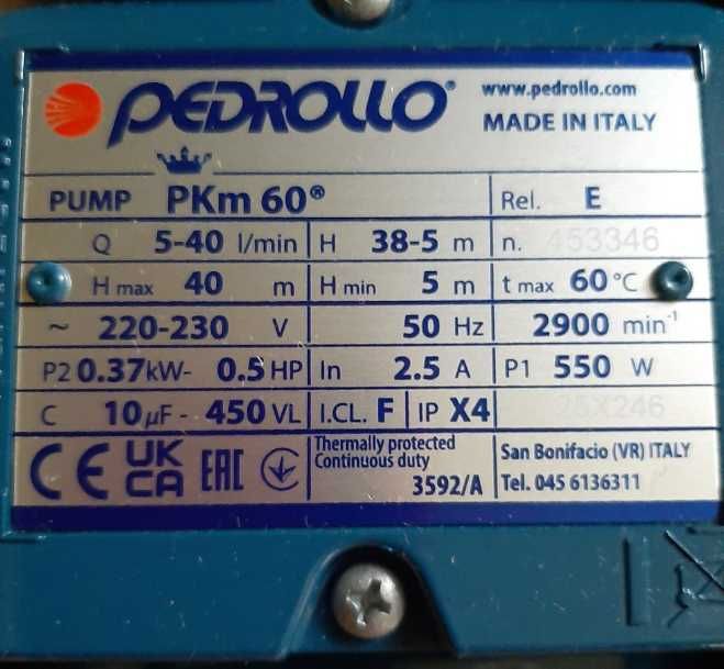 Pedrollo PKm60 Насос Новий!