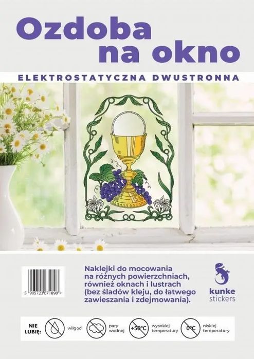 Ozdoba na okno elektrostatyczna Boże Ciało. Kunke. Nowy Produkt