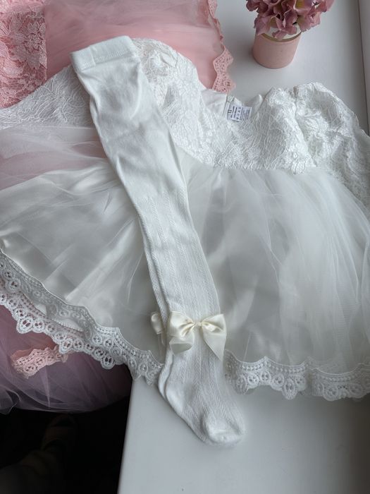 Колготки дитячі білі рожеві пудра детские на 1 рік 2 3 4 роки 74 80 90