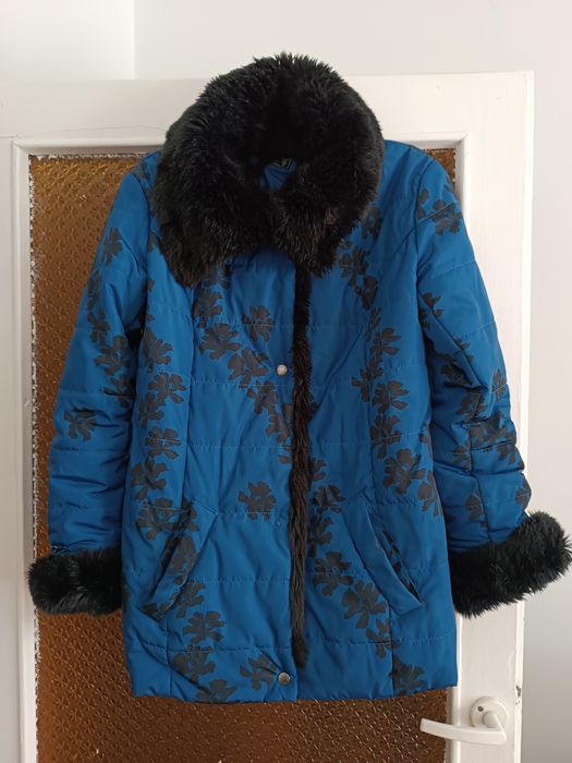 Kurtka zimowa pikowana niebieska 38