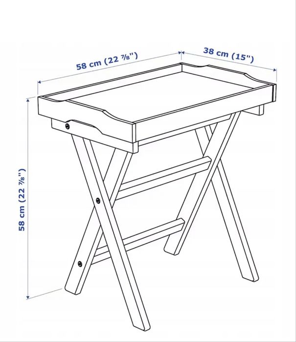 Stolik z tacą szary Ikea Maryd
