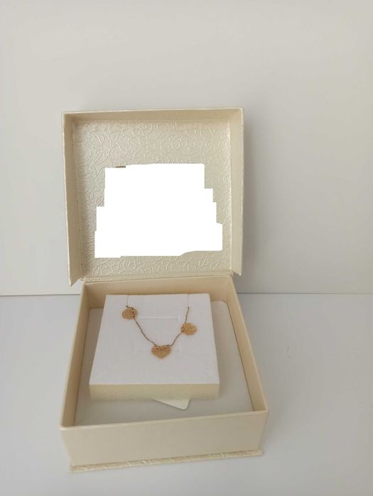 Złoty łańcuszek + 3 zawieszki - NOWY