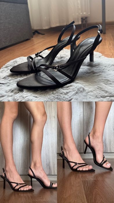 Сатинові босоніжки Zara 39 стан нових