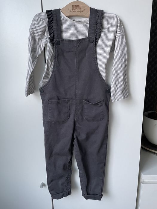 Komplet ogrodniczki bluzeczka 98 primark