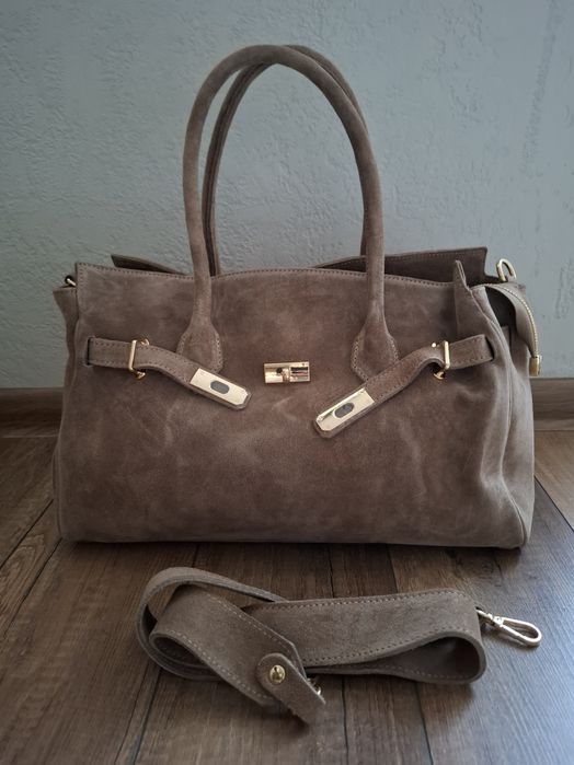 Zamszowa torebka damska