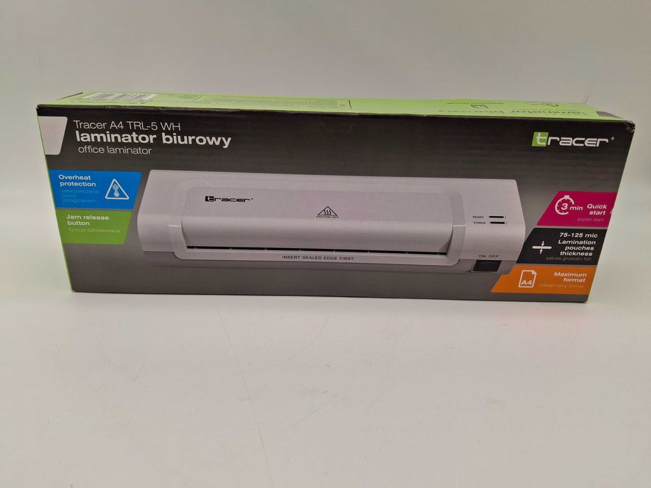 Laminator zgrzewarka laminarka na gorąco Tracer A4 TRL-5 WH Jak Nowy!