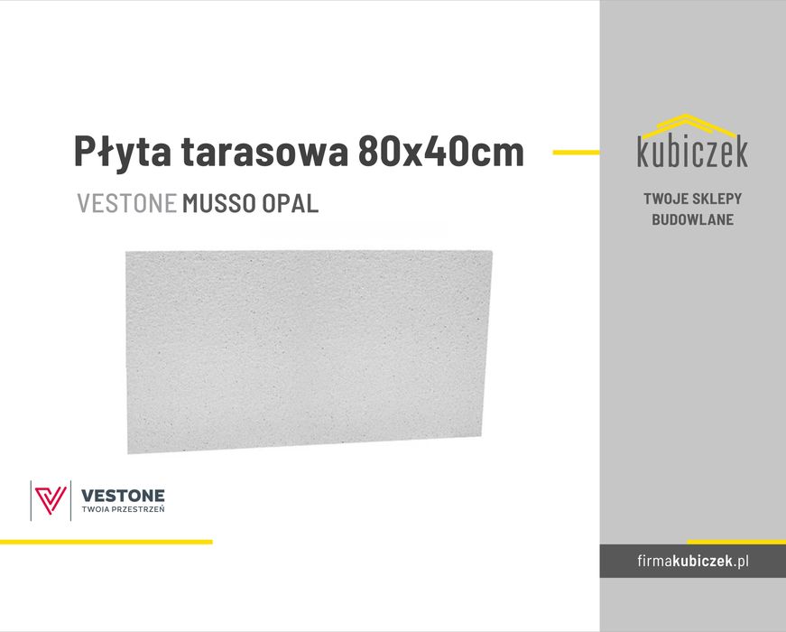 Płyta tarasowa lakierowana 80x40cm - VESTONE MUSSO OPAL
