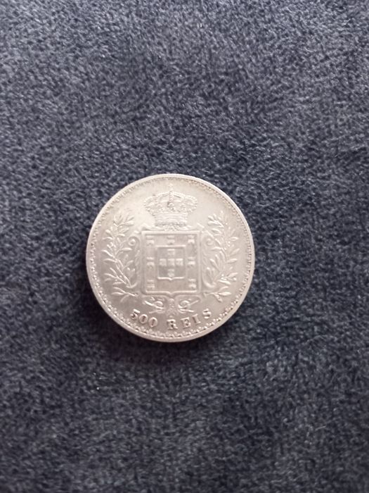 Moeda 500 Reis PRATA Carlos I - 1891