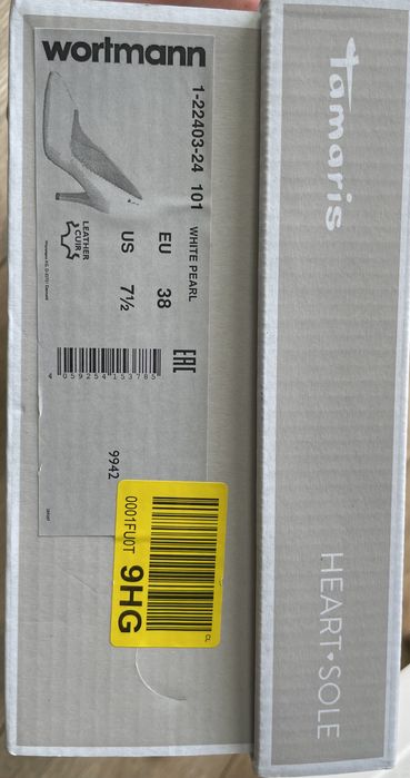 Buty na obcasie NOWE Tamaris r. 38, perłowe