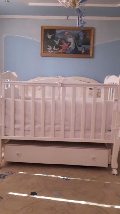 Детская кроватка Верес Соня ЛД-15 с ящиком (белая)