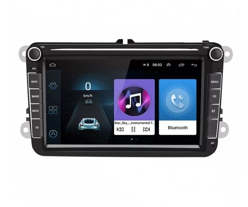 Radio 2 DIN Android 13 RDS GPSGW.12MSC VW PassatGolfSkodaOctaviaSeat