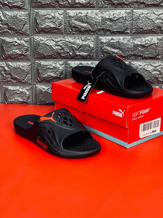 Пенные мужские шлепки пума / Тапочки Puma Ferrari / шлепки подростковые  Пума Ферари / шлепки Пума / Феррари