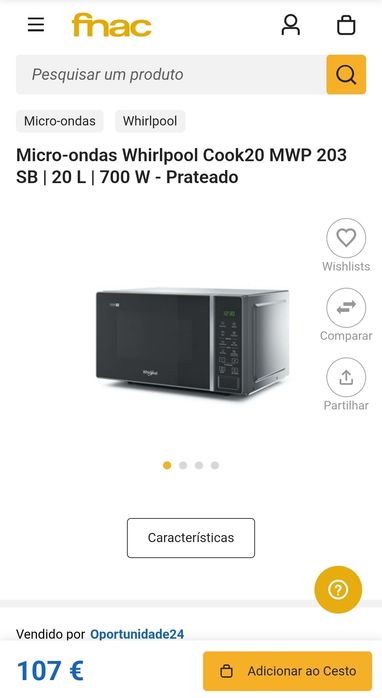 Microondas Whirlpool NOVO