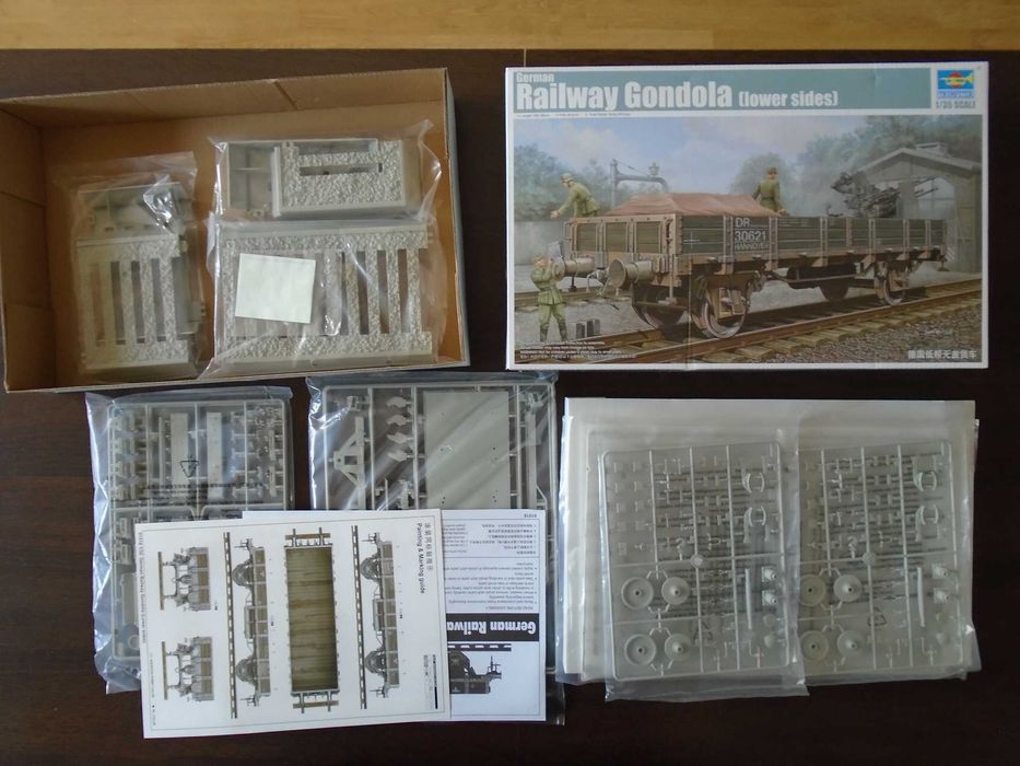Model wagonu German Railway Gondola, Trumpeter 01518, skala  1/35.