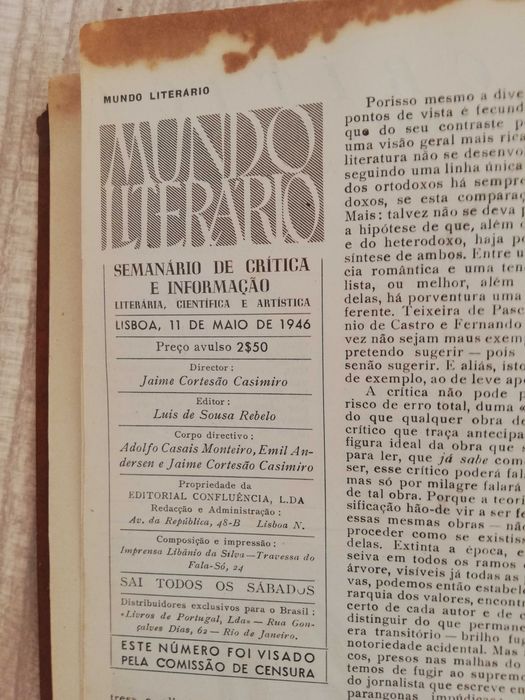 Mundo Literário 1946 – Volume completo nº 1–34