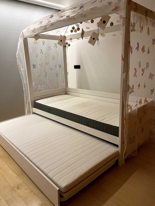 Cama infantil (200x90) tipo casinha c/cama extra – Lifetime Kidsrooms