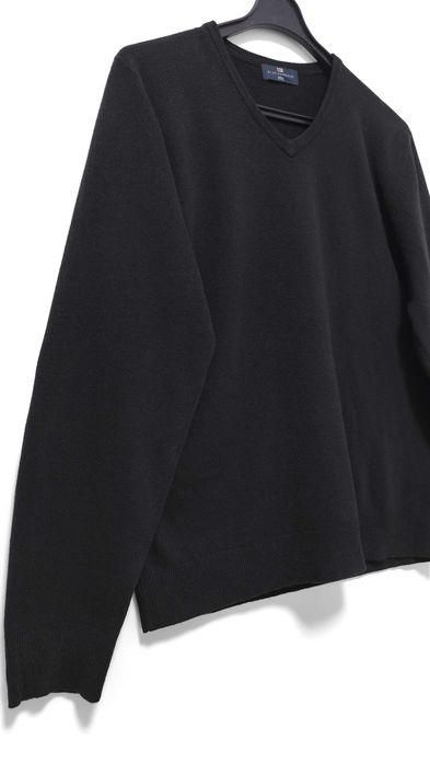 Męski Sweter Dekolt V Serek Czarny Marks & Spencer |R. L