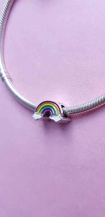 charms zawieszka srebro 925 tęcza emaliowana
