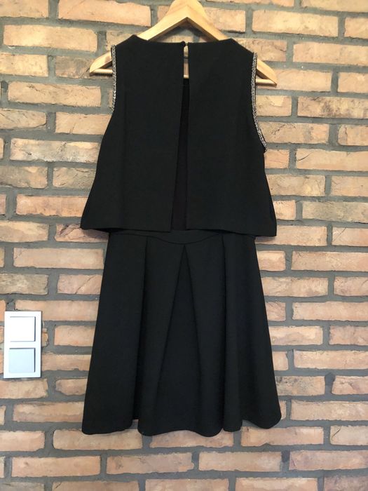 Sukienka czarna odkryte plecy Mango M 38 cekiny mała czarna