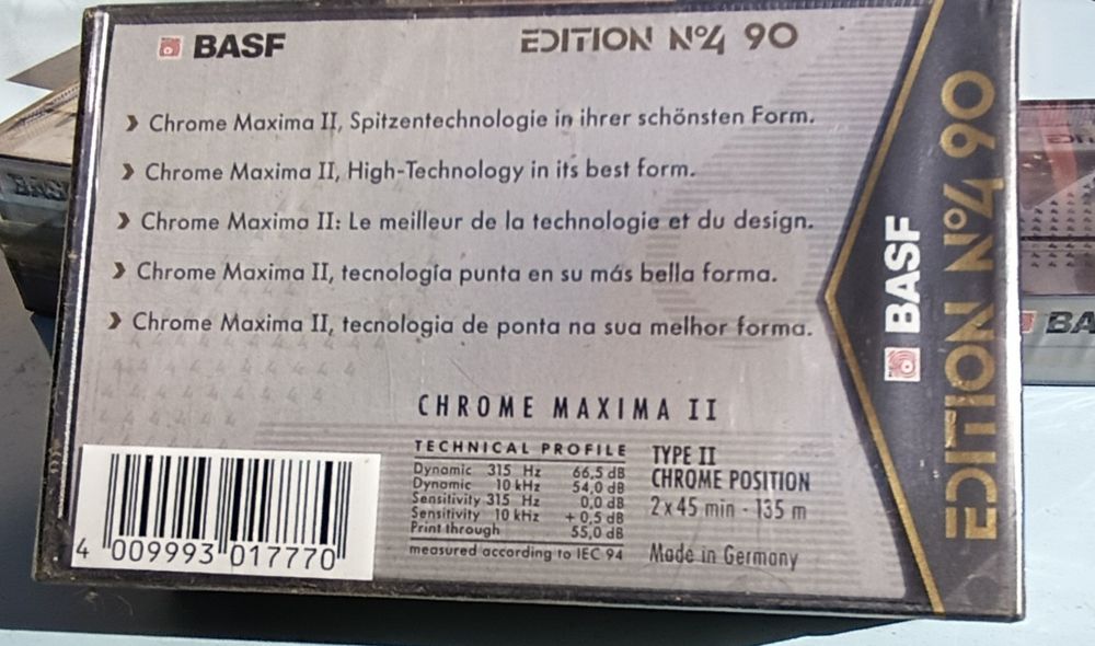 Cassetes áudio BASF Chrome máxima ll  90