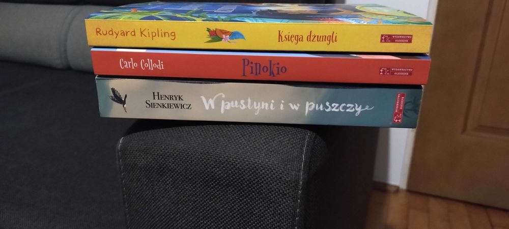 W pustyni i w puszczy, Pinokio, Księga dżungli, Sienkiewicz, Kipling