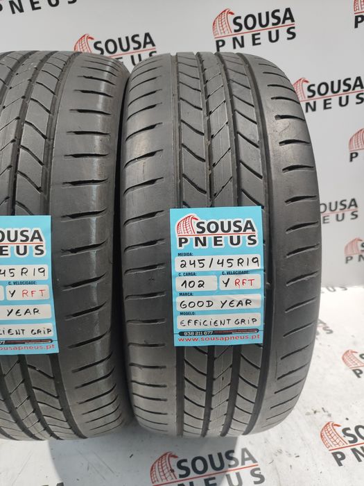 2 pneus semi novos 245-45R19 RFT Goodyear - Oferta os Portes
