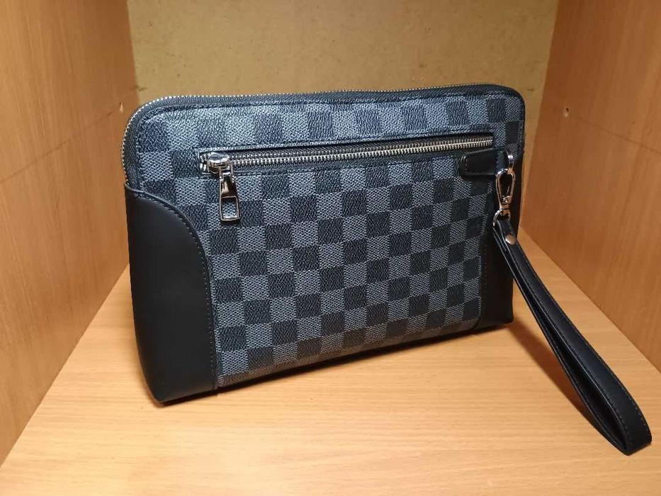 Чоловічий клатч сумка барсетка гаманець Damier Graphite Canvas