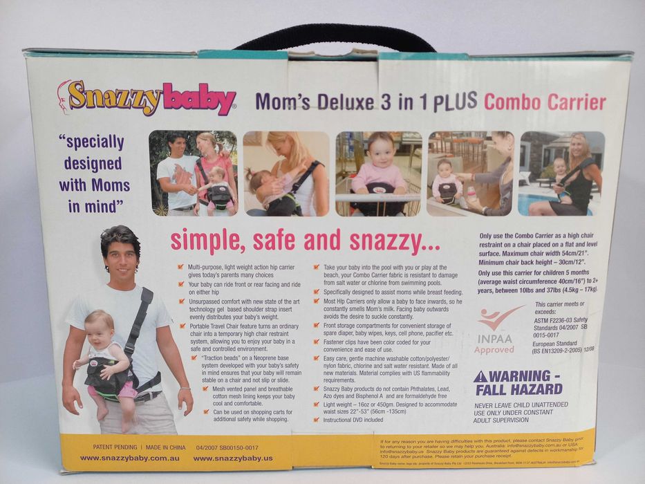 Porta-Bébés Deluxe 3 in 1 Plus Combo Snazzy Baby