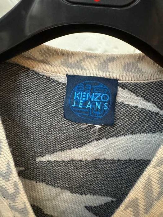 Sweter damski Kenzo Jeans 80s Wool Zebra Zip Sweater 34