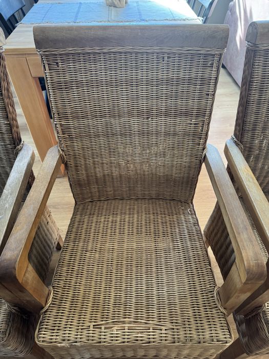 4 krzesła ratan + drzewo