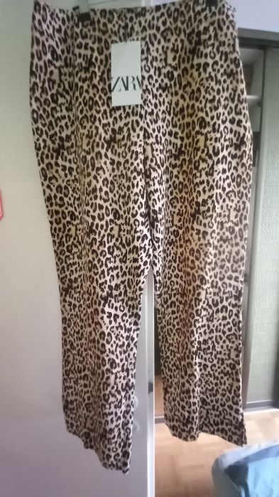 Zara L spodnie 7/8 pantera nowe metką viscosa