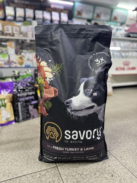 Сухий корм для собак Savory Dog Medim, Large, Small Breed 8кг та 12кг